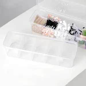 New Nail Art Tool Organizer Box with Lid, Dustproof Visible Compartments, Snap Lock, Large Capacity Storage, Independent Compartment, Durable Storage Organizer