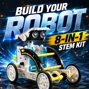 12-in-1 Solar Robot Kit, STEM Educational Building Set with Robot Building Blocks, Learning Tool for Science Learning, Birthday Gift