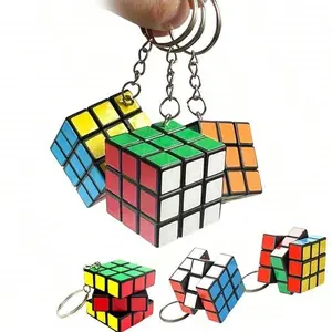 12 Piece Cube Keychain Puzzle Toy, Mini Twisted Jigsaw Portable for Students Teens Adults, Stress Relief Toy, 3x3 Cm Cubic Keychain, Easy to Carry