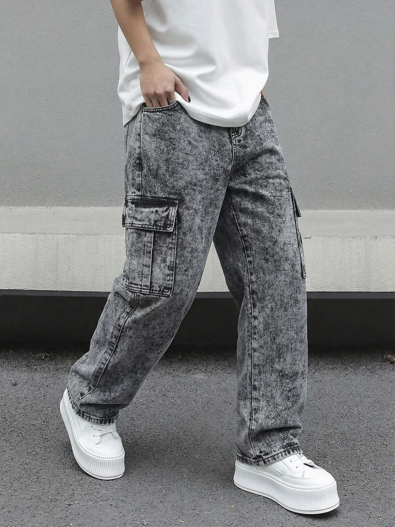 Men's Loose Fit Workwear Jeans, Comfortable Fashion Denim, Perfect for Casual Wear, Durable Material, Ideal Daily Use, Stylish Casual Jeans, Pocket