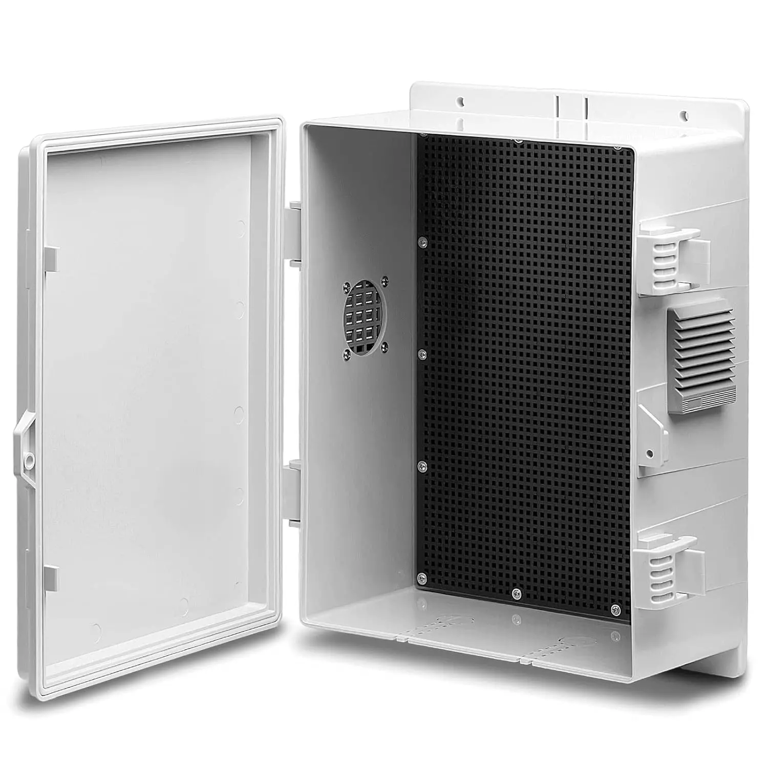 Outdoor Electrical Junction Box, ABS Water Resistant Enclosure with Internal Mounting Panel & Hinged Cover (13" H x 9.2" L x 5.6" W)