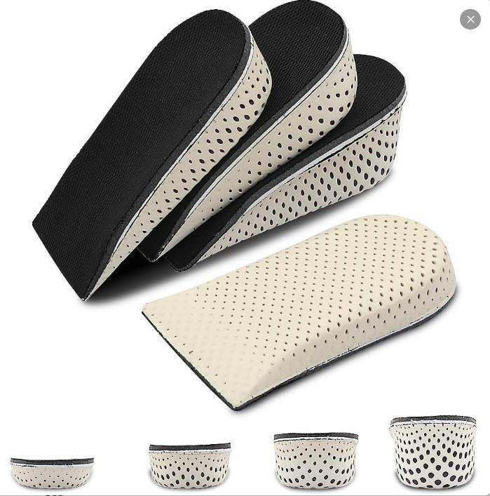 4D insoles, unisex, soft memory foam orthopedic insoles, sports insoles, 4cm height increasing insoles.