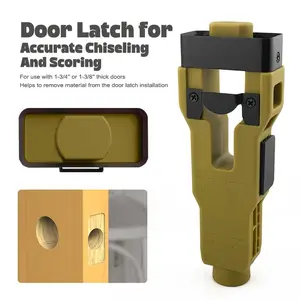 Door Latch Installation Kit, Door Latch Mortise Tool for Precise Scoring and Chiseling, Accurate Professional Installation, Door Installation Kit Suitable for Square or Round Deadbolts, 1-3/8" or 1-3/4" Thick Doors, Built-in Score and Chisel Tools