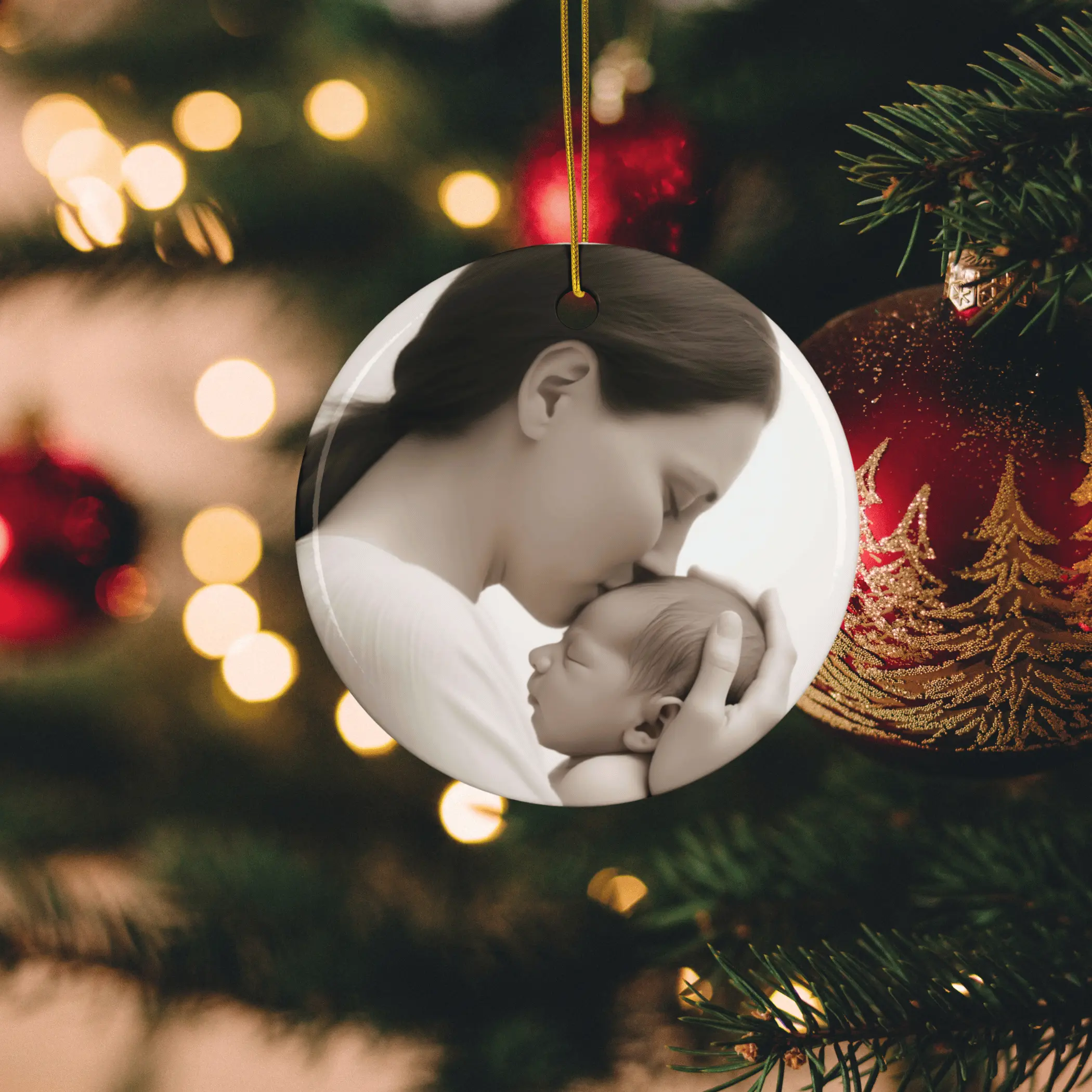 Ceramic Ornament, 3 Shapes. Custom Christmas ornaments with photos. Photo ornaments for Christmas tree. Custom photo holiday decorations.