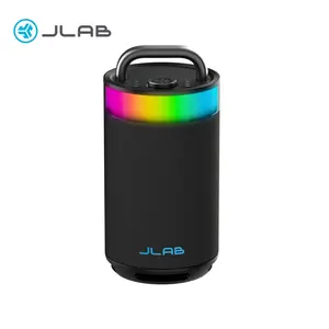 JLab Epic Party Portable 100W Bluetooth Speaker with 4 Drivers 16+ HR Playtime RGB Lighting IP56 Waterproof Lab Sync 3.5mm AUX USB-C Charging Audio Cable Handle