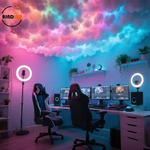 8m RGB Cloud Light Strip, Led Lighting, Adjustable RGB Lighting, Smart Music Sync Dynamic Storm Effect, Perfect for Holiday Parties, Home Bedroom, Dormitory, Wall Mount/ceiling Install LED