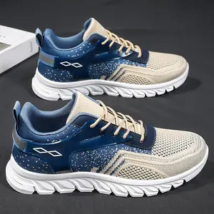 Men's Spring Collection Sneakers - Breathable Mesh, Lace-Up, Suitable for Outdoor Activities and Daily Use