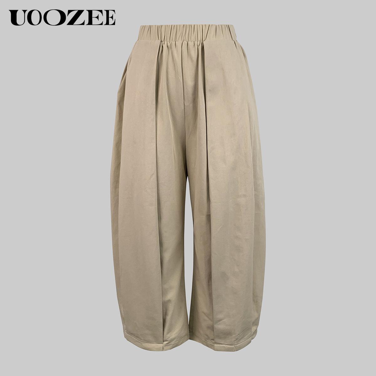 Women's 2025 Loose Solid Color Capri-Pants Cropped Trousers, 100% Cotton Summer Comfortable Breathable Fabric, Daily Versatile Elastic Waistband Lantern Pants with Pockets Women's 2025 Loose Solid Color Capri-Pants Cropped Trousers, 100% Cotton Summer Comfortable Breathable Fabric, Daily Versatile Elastic Waistband Lantern Pants with Pockets