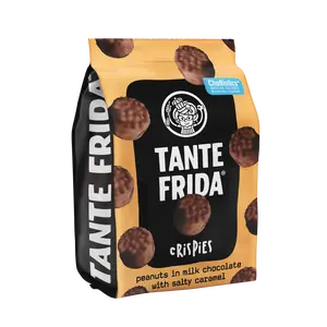 Tante Frida Gourmet Rice Crispies with Salty Caramel & Peanuts 4% Dipped in 68% Gourmet Milk Chocolate Perfect Snack