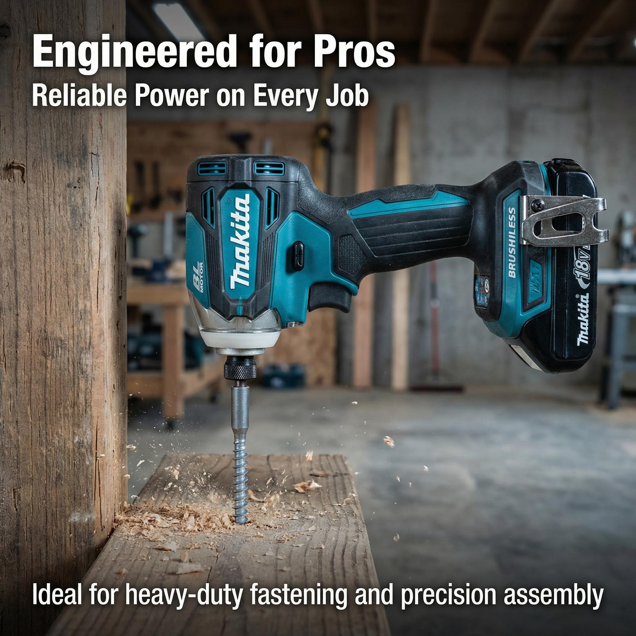 Makita DTD171 Impact Driver 18V – Brushless Motor, 180Nm Torque, Variable Speed for Fastening and Installation Applications