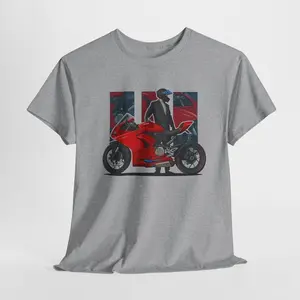 Ducati Panigale V4 Sport Bike Unisex T-shirt, Motorcycle Front Print Tee, Motorbike Graphic Shirt, Racing Fan Apparel, Biker Gift
