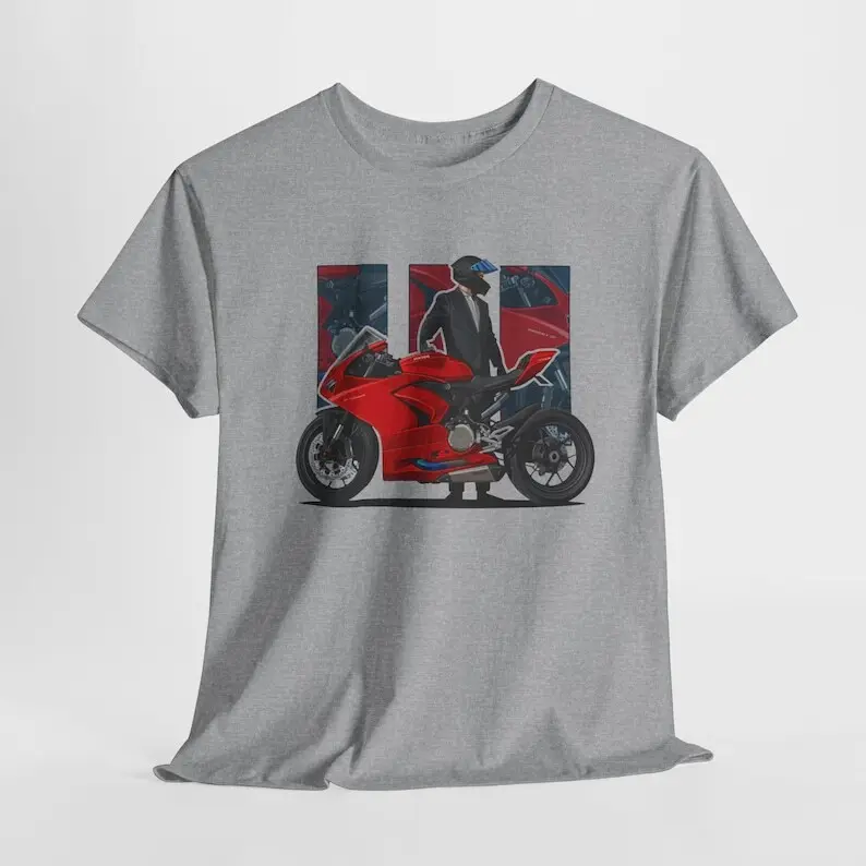 Ducati Panigale V4 Sport Bike Unisex T-shirt, Motorcycle Front Print Tee, Motorbike Graphic Shirt, Racing Fan Apparel, Biker Gift