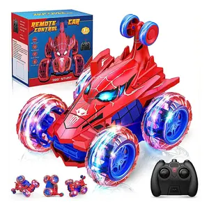 Remote Control Spider Stunt Car Toy, Cool Rechargeable Electric Stunt RC Car with 360 flips 4WD Wheel, RC Crawler Cars, Easter and Birthday Gift