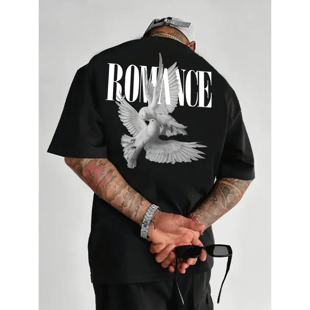 Comfy Fabric Men's Casual Short Sleeve T-Shirt With Alphabet Pattern, Round Neck, Breathable And Comfortable For Summer