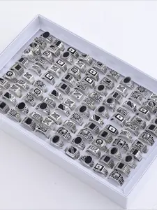 24-piece retro ring set, men's and women's pattern index finger ring, old punk jewelry, party daily versatile jewelry