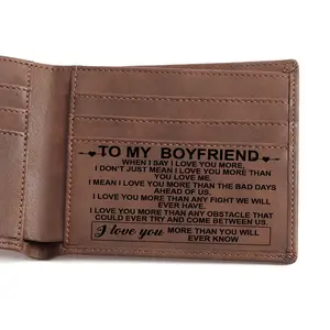 Engraved Wallets for Men Leather Wallet for Boyfriend with Unique Engravings Anniversary Gift