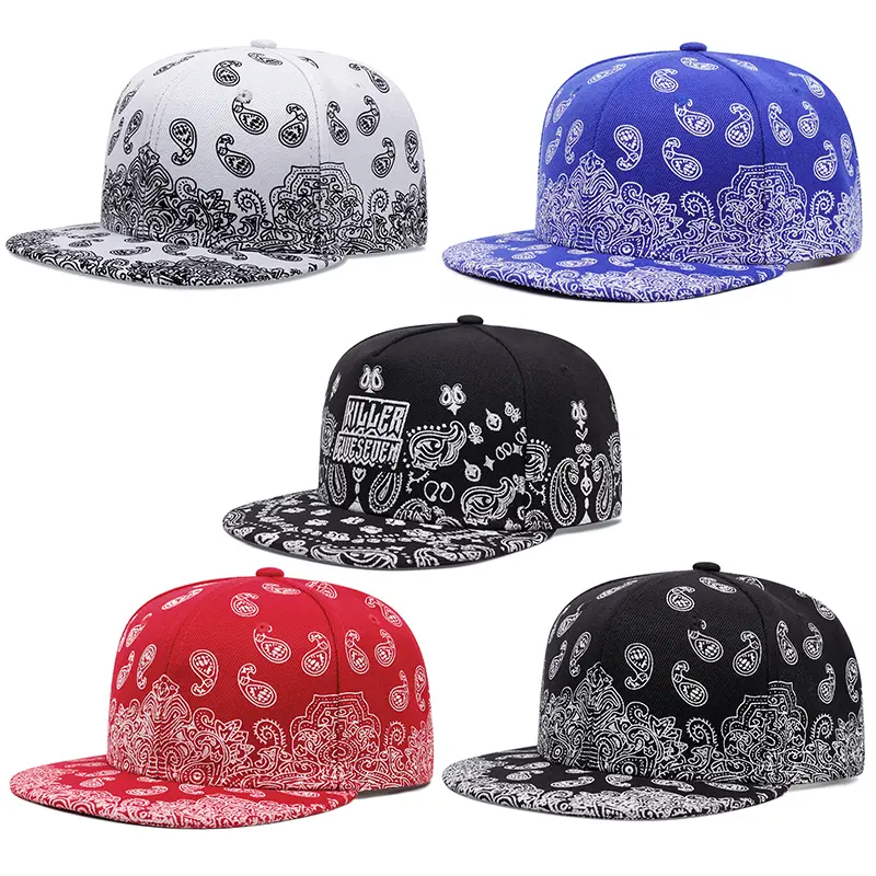 Cashew Flower Series Printing Flat edge hat for men women Fashionable solid color Outdoor sports sun hat Dad Hats Adjustable Stylish Hat