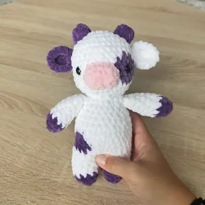 Priscilla the Purple Crochet Cow Plush