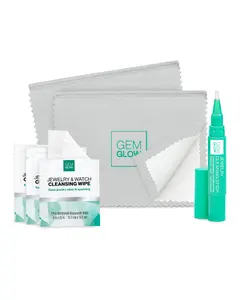 GEM GLOW His & Hers Watch & Ring Cleaning Kit with Jewelry Cleaning Stick, Wipes, and Polishing Cloth for Bridal, Wedding, and Anniversary Gifts