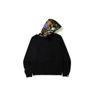 BAPE Shark Half Zip Pullover Hoodie Black (men) by StockX