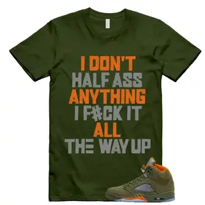 5 Olive Army Solar Orange Black Retro T Shirt Match HALF, 5 Olive Outfit, Graphic Tees, Womenswear Top T-Shirt