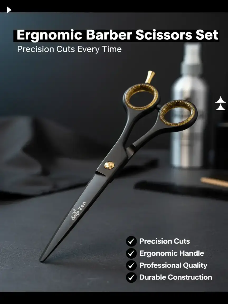 SNIPZEN Professional Barber Scissor-Set of Hair cutting and Thinnig Shears, Japanese J2 Steel Hair Cutting Shears with Ergonomic Handle for Barbers, Hairstylists & Salon Use
