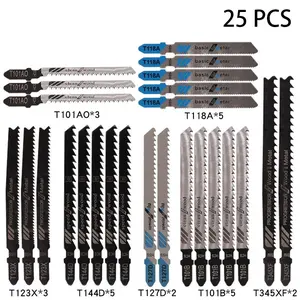 Shank Jigsaw Blades Set with Storage Case, Contractor Assorted Jig Saw Blade Set Made with HCS/HSS for Wood Plastic and Metal Cutting, Fits Most Jig Saw Models