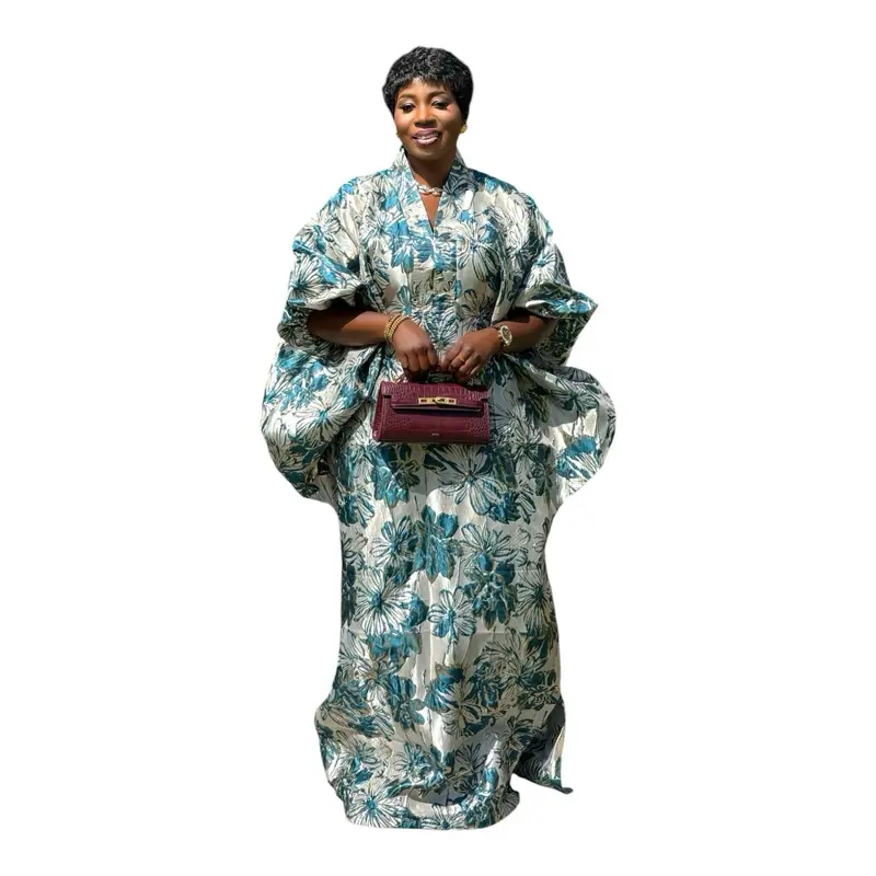 Women's Royal Radiance Luxury Bubu Costume Set - Premium Brocade Clothes with Matching Belt, Head Wrap - 62 in Length, 1-Size Fit, Elegance Dress