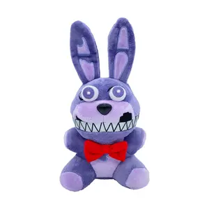 Nightmare Bonnie Plush Toy, FNAF plushies Toy, FNAF All Character Stuffed Animal Doll Children's Gift Collection,8”(Purple Bonnie Rabbit)