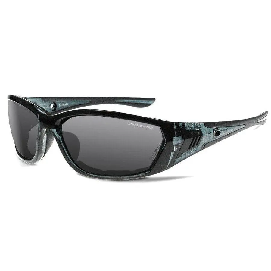Radians Crossfire 710 Work Safety Glasses - Work Safety Equipment with Polycarbonate Smoke Lens, Lightweight Full Frame, EVA Foam Lining, Black Frame, Anti-Fog Coating, Dual-Mold Rubber Temples, ES35 Strap, Dust & Debris Protection, UVA/UVB Shielding