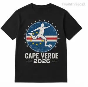 Limited-time offer | Men'S Retro Sports Style T-Shirt Featuring The Cape Verde 226 Soccer Player Emblem, Perfect for Summer Casual Wear And a Great Gift for Football Enthusiasts