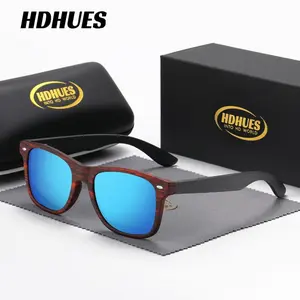 HdHues unisex stylish eco-friendly bamboo wooden glasses outdoor travel wooden polarized sunglasses