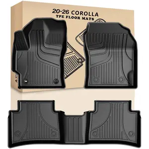 【fathersdaygift】AOMSAZTO 3Pcs Car Floor Mats for Toyota Corolla Sedan 2020-2026(not fit for Hatchback)-,Heavy Duty TPE All Weather Automotive Floor Mats,1st & 2nd Row Full Set Rubber Floor Liners, Anti Skid Car Mats-Black
