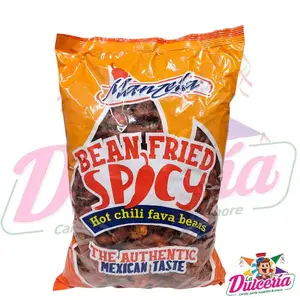 Manzela Bean Fried Spicy Hot Chili Fava Beans 31.58 gr Authentic Mexican Taste Snack
