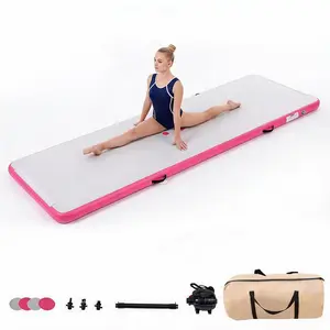 Durable Inflatable Air Track Gymnastics Mat – 10/13/16FT, 4" Thick, Portable Tumbling Mat with Pump for Home, Yoga, Cheerleading, Parkour, Water – Indoor & Outdoor Fitness