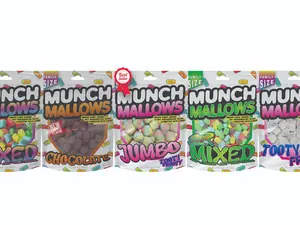Munch Mallows Marshmallow Candy - Dual Texture Fruity Snack with Soft Marshmallow Inside & Candy-Coated Exterior Novelty Candies in Jumbo, Tooty Frooty, Chocolate, Mixed Fruit and Sour Flavors