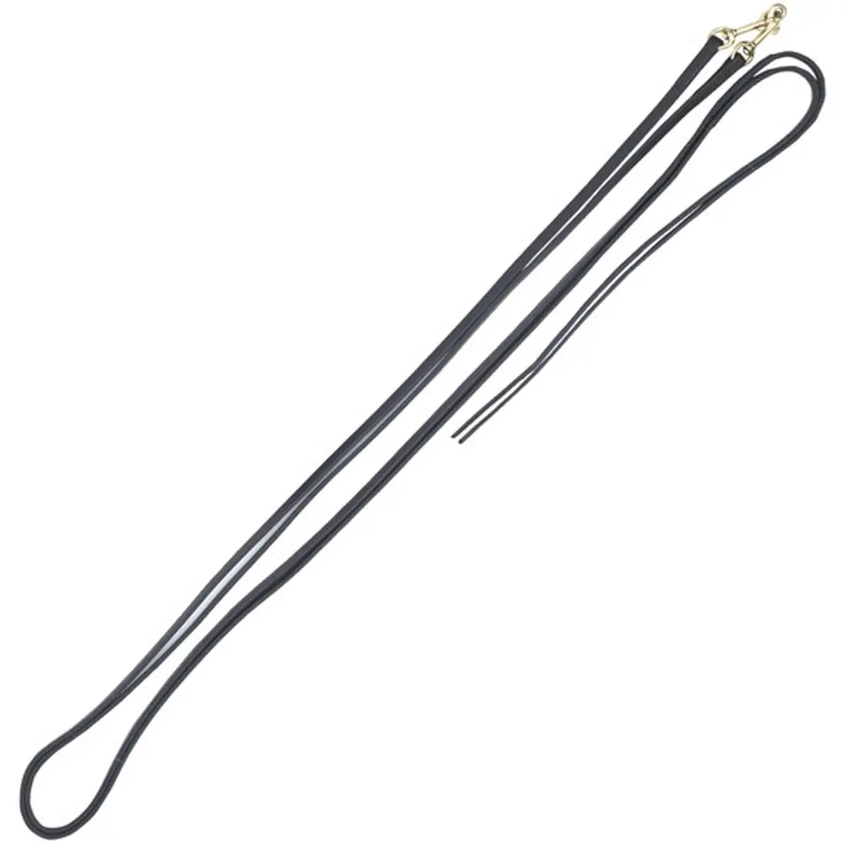 Dark Oil Hand Oiled Leather Draw Reins, 10 ft Continuous Training Reins to Reinforce Balance and Head Carriage, Schooling, Solid Brass Trigger Snap, Warming Up, 10 Feet Long