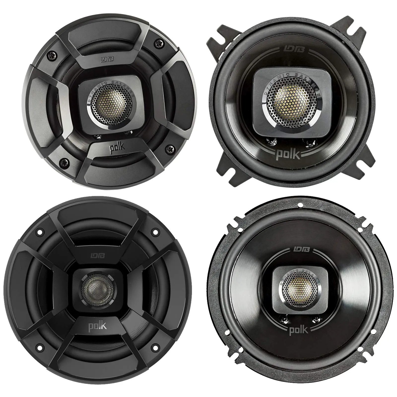 Polk Audio - A Pair of DB652 6.5" Coaxial and A Pair of DB402 4" Speakers - Bundle Includes 2 Pair