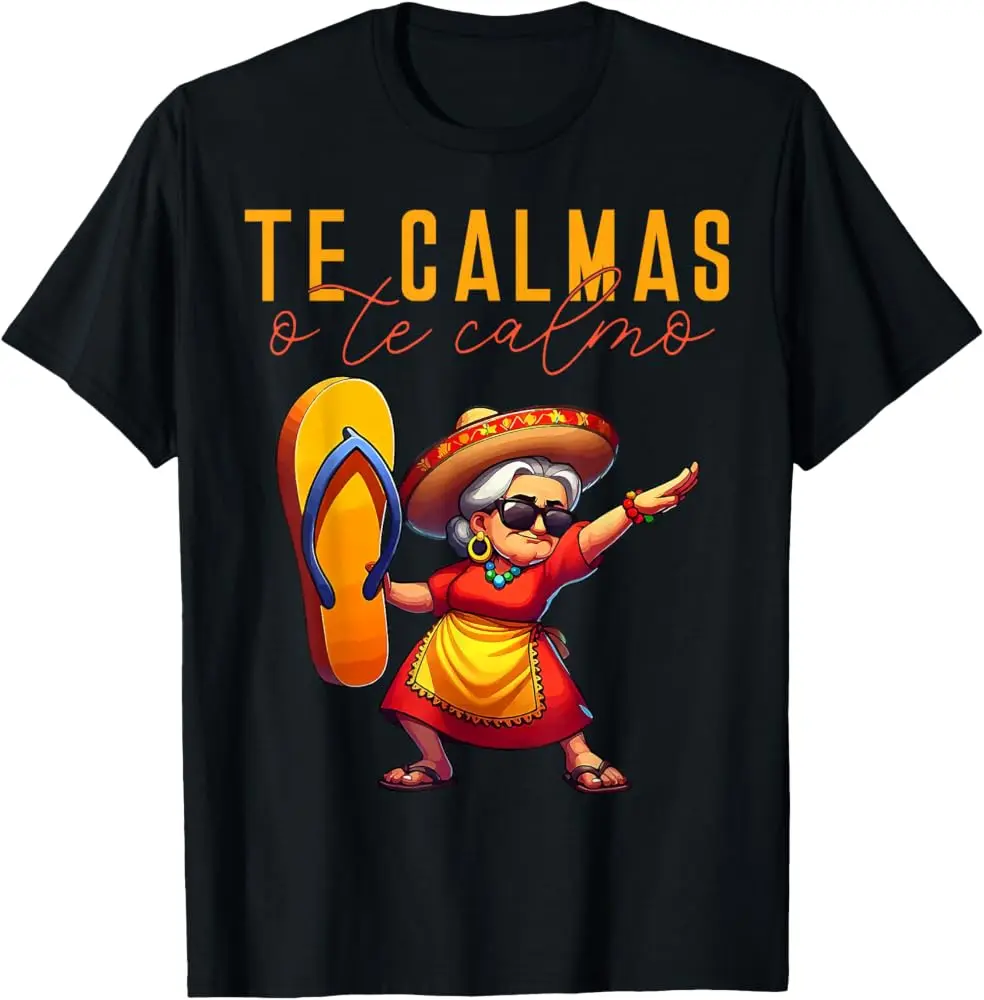 Mexican Spanish Mother Mom Emoticons Te Calmas O Te Calmo. Casual crew neck short sleeve tops, graphic t-shirts, gifts for mom,