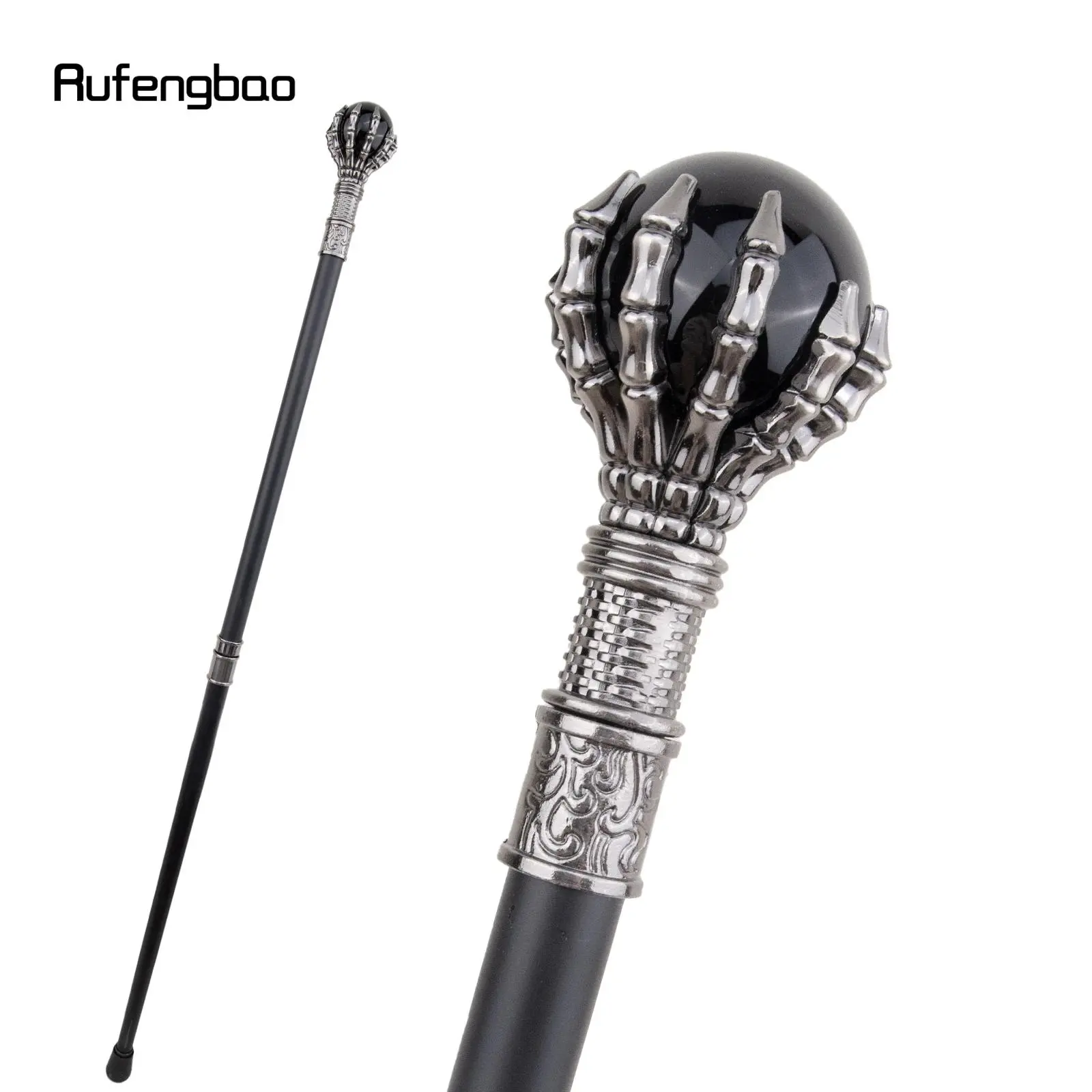 Black Glass Ball Steampunk Walking Cane Fashion Decorative Walking Stick Gentleman Luxury Crosier Knob Walking Stick 93cm