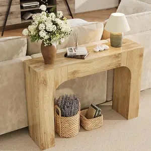 63 in Farmhouse Console Table, Narrow Wood Entryway Table Behind Couch, Slim Rustic Hallway Furniture for Living Rooms, Foyers & Apartments