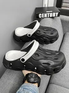 Men's Casual Breathable Comfortable Clogs, New Style Non-slip Soft Sole Beach Slippers, Fashionable Shoes for Indoor & Outdoor Wear, Boy Footwear