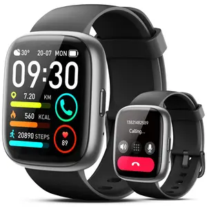 Meet the IDW26 Smartwatch!  Built-in Alexa, 1.83" HD touchscreen, Bluetooth calling, Heart rate & Sleep monitor, 120+ Sports modes, Waterproof. Works with Android & iOS. Your all-in-one tracker!