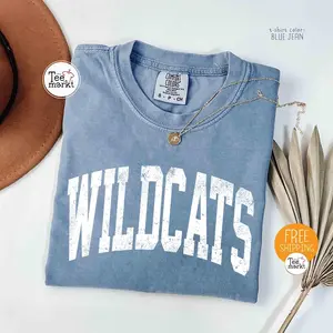 Comfort Colors® Wildcats Shirt, Vintage Wildcats Mascot Shirt, Wildcats Team Shirt, Wildcats School Spirit Shirt, Retro Wildcats T-shirts