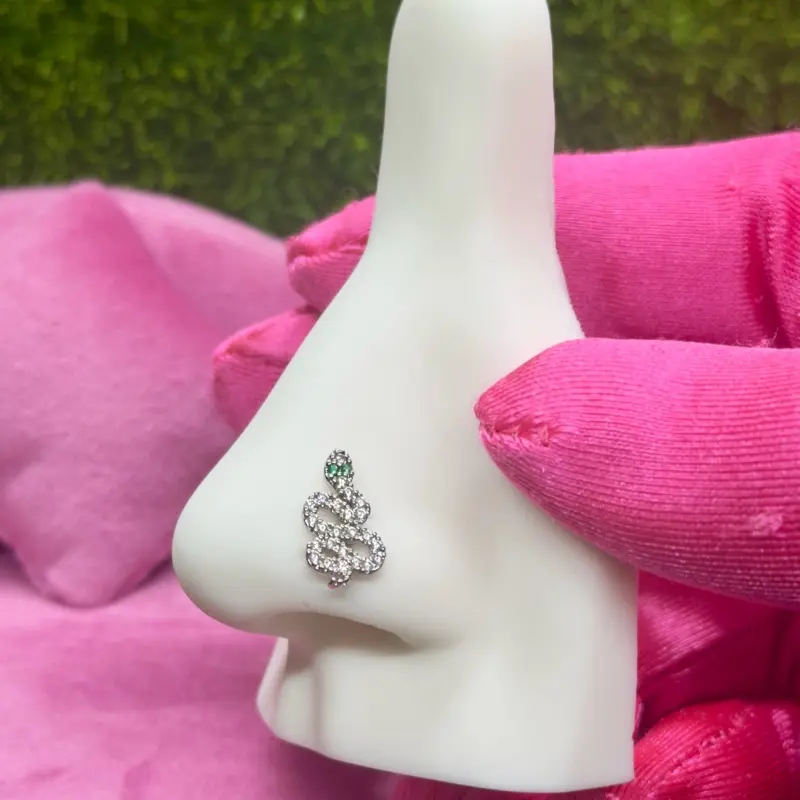 Stainless Steel Snake Nose Ring, Casual Geometric Costume Jewelry, Casual Wear Fashion Accessory
