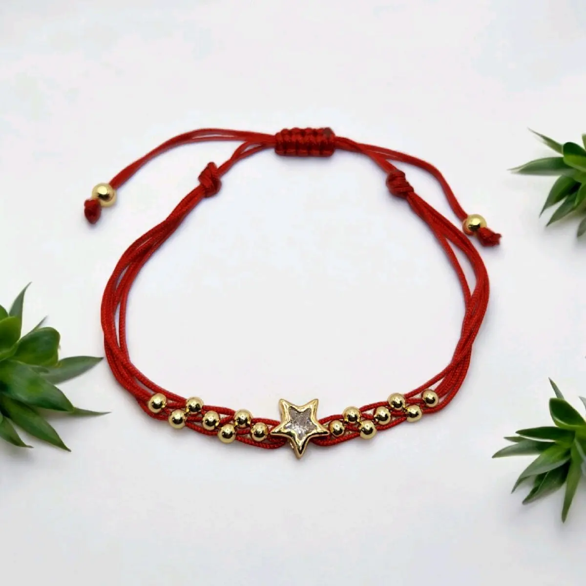 red string gold charm star charm adjustable red string gold charm star charm adjustable