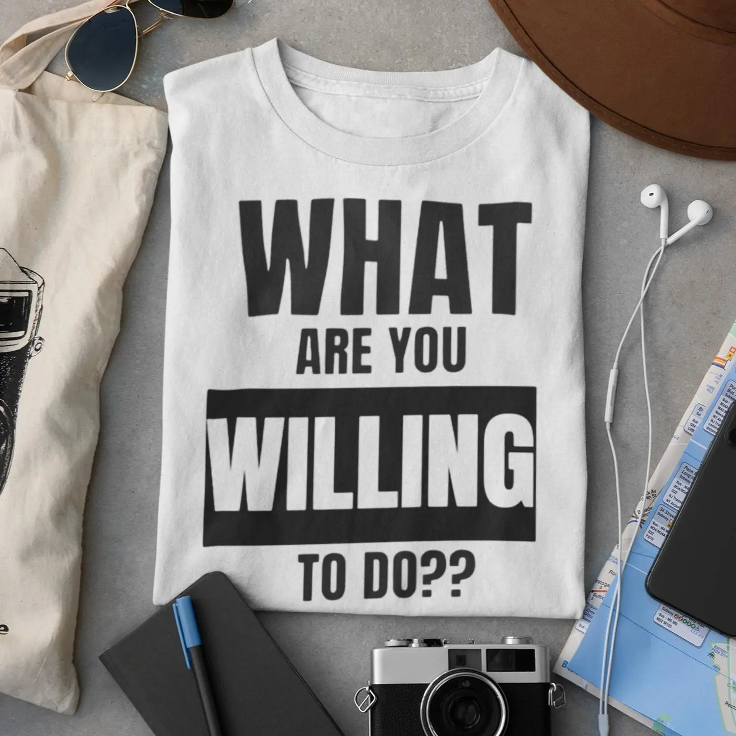 Bella + Canvas Inspirational Christian T-Shirt "What Are You Willing To Do?" Unisex Faith Tee Cotton Fabric Lightweight Streetwear Top for Women