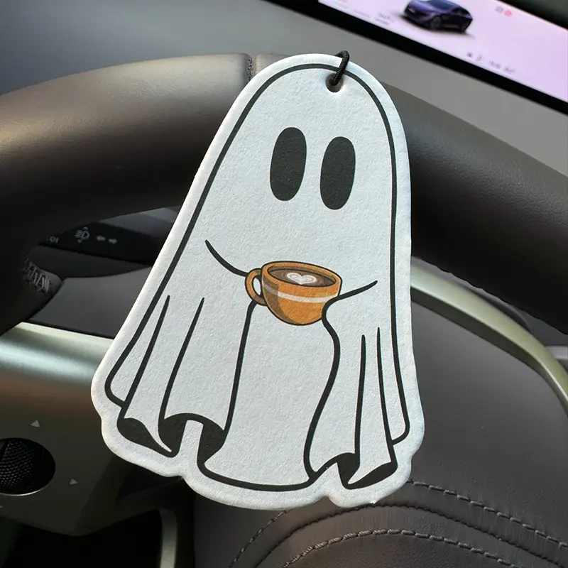 Cute Ghost Coffee Scented Halloween Hotel Perfume, Car Fragrance, Non-Toxic Air Freshener, Natural Essential Oils, Long-Lasting 60-90 Days, Car, Home, Closet, Bathroom