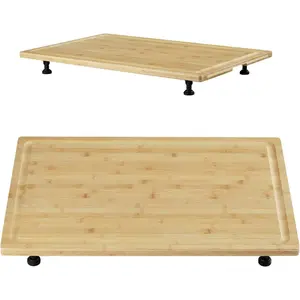 Bamboo Cutting Board, 30"x20" Extra Large Noodle Board with 4 Removable Feet, Juice Groove, Wooden Stove Top Covers for Electric Stove, Gas Burners, Counter Space