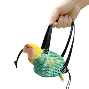 Breathable Parrot Mesh Carry Bag, Universal for Sun Conure, Budgie, Tiger Barbet, Anti-Flight Bird Carrier, Portable Outdoor Bird Bag